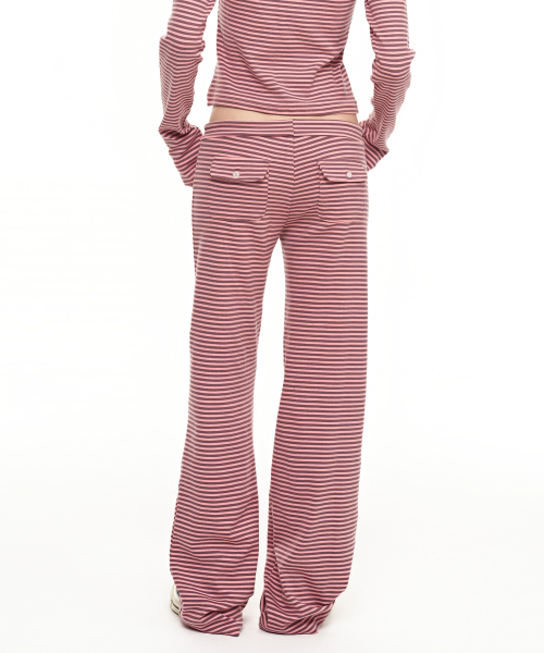 마고 로우라이즈 스트라이프 팬츠_핑크 & 퍼플 Margo Low-Rise Stripe Pants_Pink & Purple