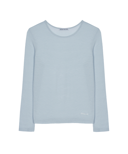 SHEER ROUND LONG SLEEVE TOP_SORA