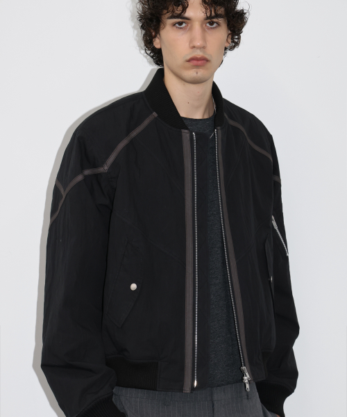 Piping Line Paneled MA-1 Black