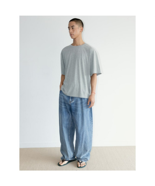 [Unisex] Classic Stripe TShirt Grey (TA6742U023)