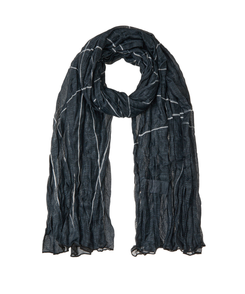 WRINKLE PATTERN SCARF IN BLACK / WHITE