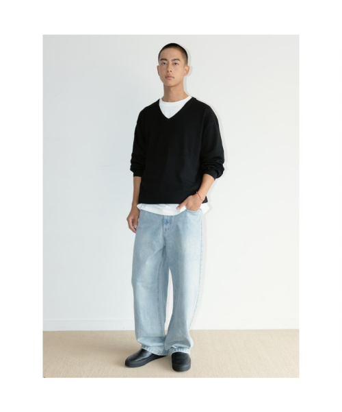 [Unisex] Cash V Neck Knit Top Black (TA6751U015)