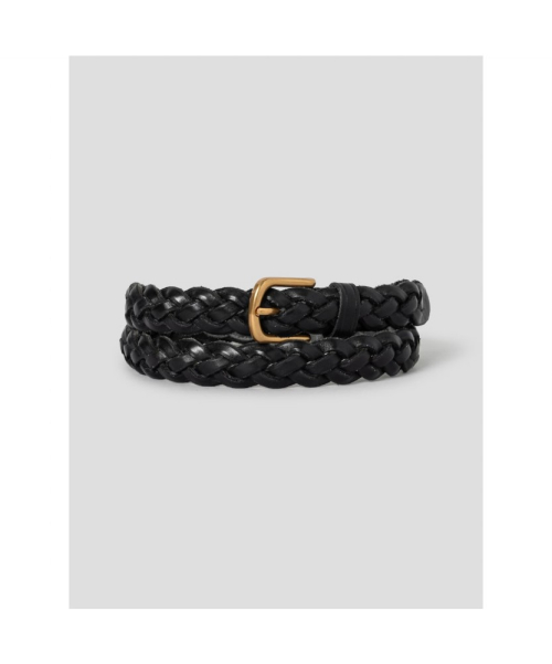[Unisex] Weaving Leather Belt Black (TA678ZU025)