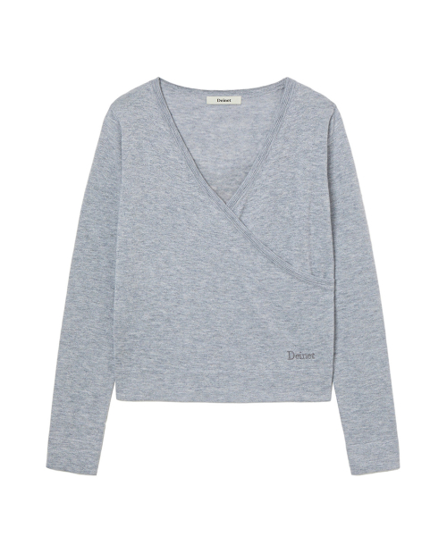 V-NECK METAL KNIT IN SILVER