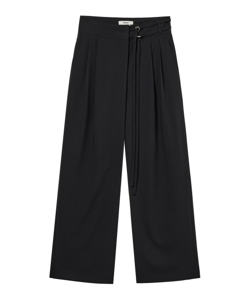 BELTED WRAP TROUSERS IN BLACK