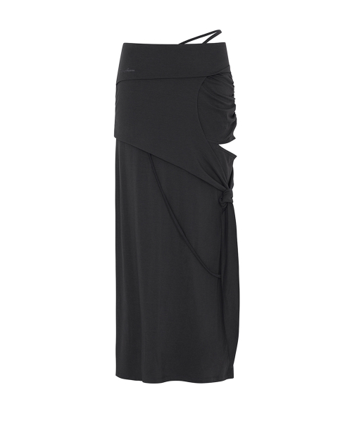 CUT-OUT LONG SKIRT charcoal