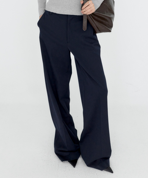 Classic Straight Wide Slacks Navy MDPT092NAVY