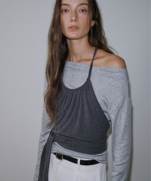 Wool Halter Top (Charcoal)