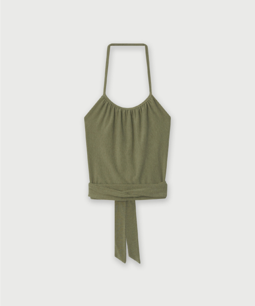 Wool Halter Top (Olive)