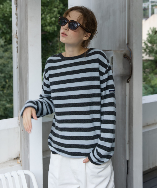 Convertible Stripe Knit GrayBlack