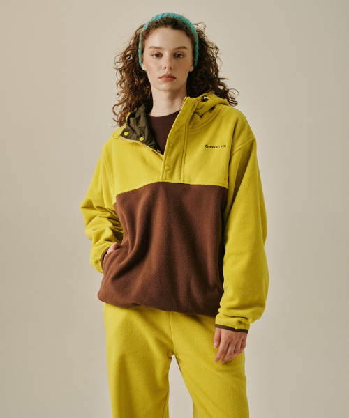 그린버터 Fleece Hood Pullover (Mustard)