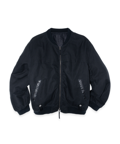 Washed Crop Bomber (Black)