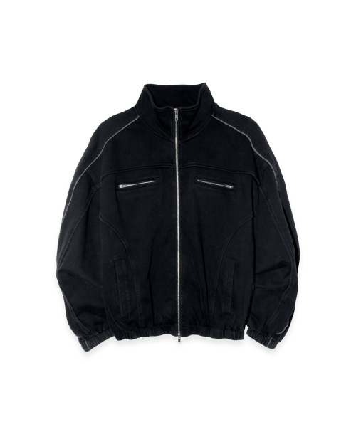 High Neck Sweat Jacket (Black)