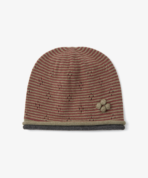 KNIT ROLLED BEANIE [OLIVE]