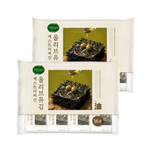 CJ제일제당 비비고 엑스트라버진 올리브유김 4g 16개입 x2개(총 32개)