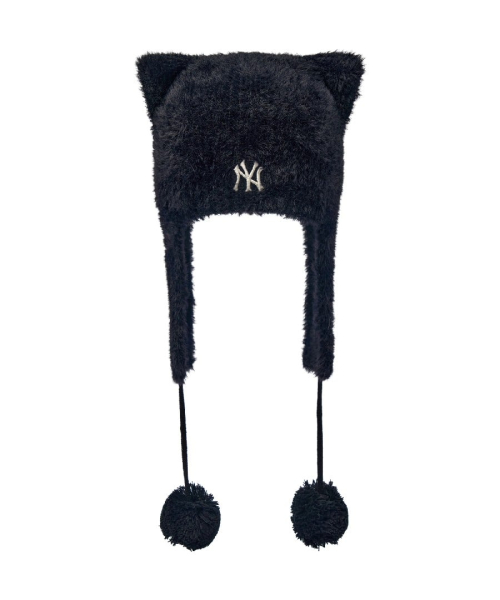 미야옹 퍼 이어플랩 비니 NY (Black)