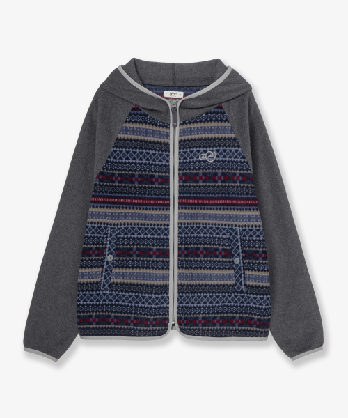 SOFT FLEECE ZIP UP HOODIE [GREY]