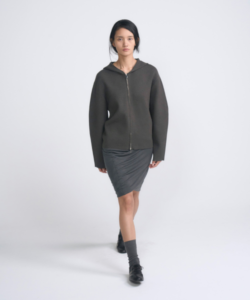 Knit Zip Hoodie_Deep Grey-VN25W007