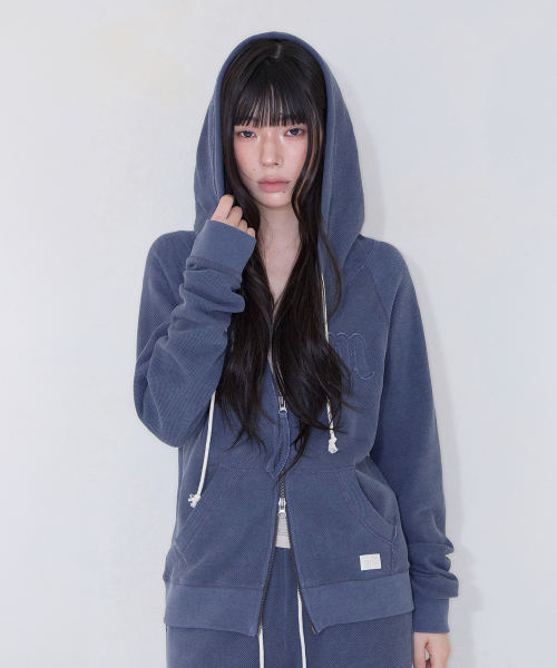 FADED PIGMENT HOOD ZIP-UP VINTAGE NAVY