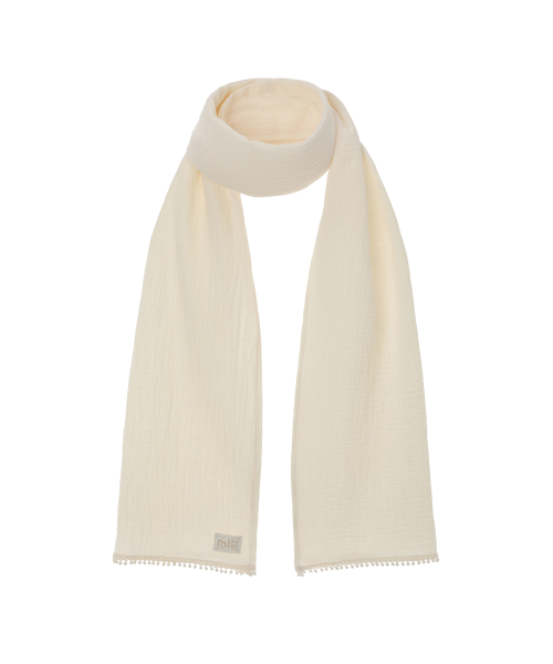 LACE TASSEL SCARF IVORY