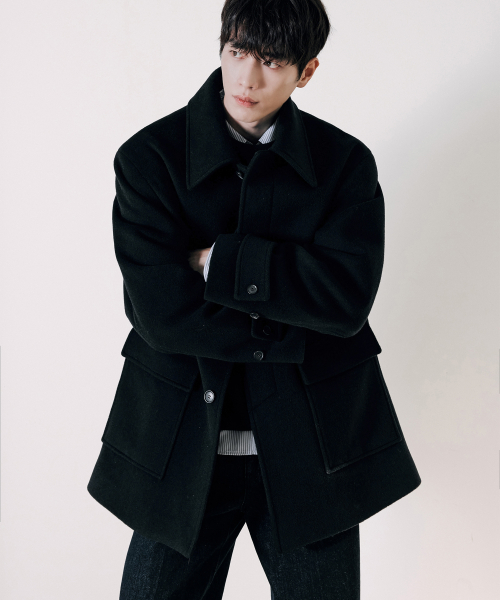 프리미어 퓨어 캐시미어 시티 하프 발마칸 코트 [BLACK]