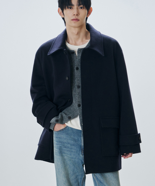 프리미어 퓨어 캐시미어 시티 하프 발마칸 코트 [D.NAVY]