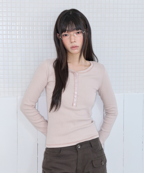 PETITE BUTTON T PINK