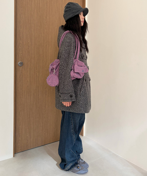 [지연 PICK] BIG BUTTON HALF COAT [CHARCOAL]