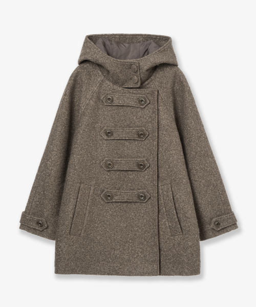 BIG BUTTON HALF COAT [OATMEAL]