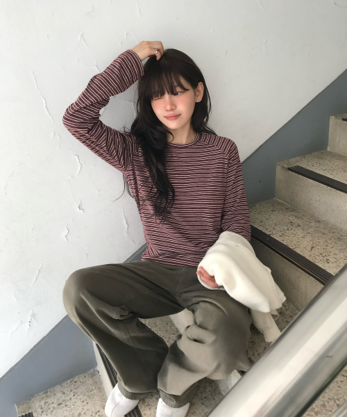 Milo Stripe Tee_Berry