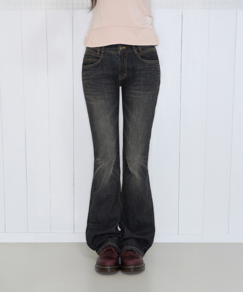 DOUBLE LOW-RISE BOOTCUT PT DARK GREY