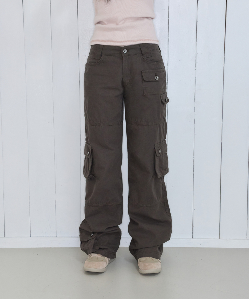 MULTI POCKET CARGO PT DEEP BROWN
