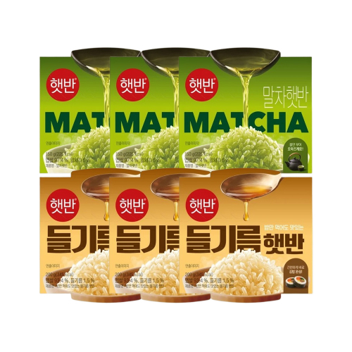 CJ제일제당 햇반 말차햇반 150g x3개+들기름햇반 200g x3개