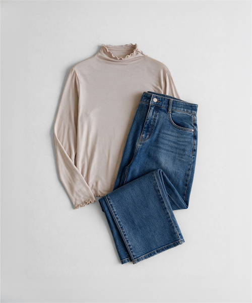 OLDE Tencel Wavy High-Neck T Shirt RMLWG4TA13