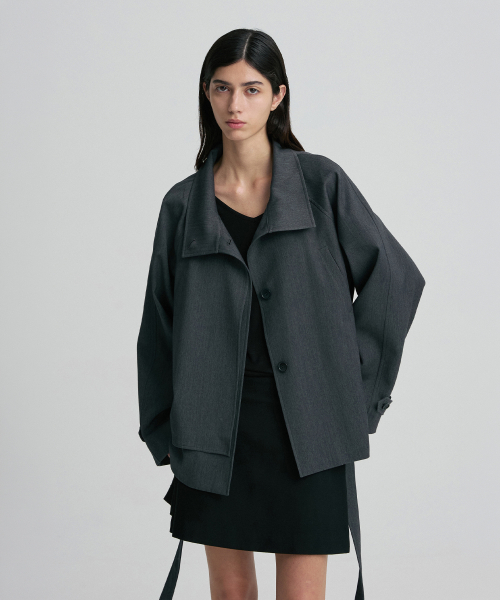 WOOL-SILK BLEND TRENCH COAT