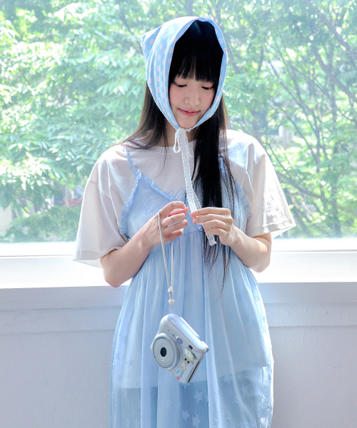 SHINY STAR LAYERED DRESS_BLUE