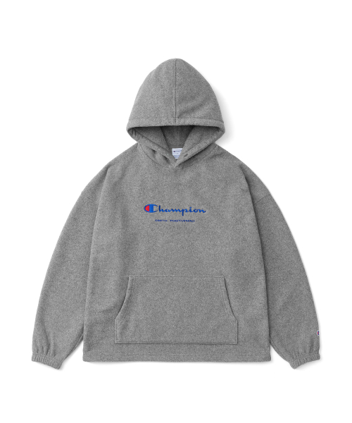 디미토 [CHAMPION x DIMITO] SCRIPT FLEECE HOODIE WARM GREY
