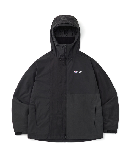 디미토 [CHAMPION x DIMITO] C-LOGO COLLEGE PATCHWORK JACKET BLACK MIX