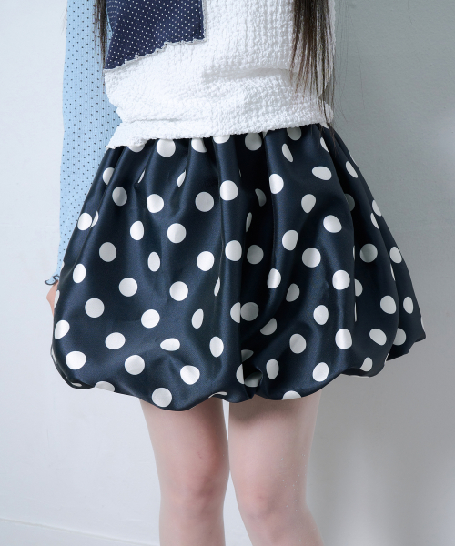 BUBBLE DOT BALLON SKIRT_NAVY