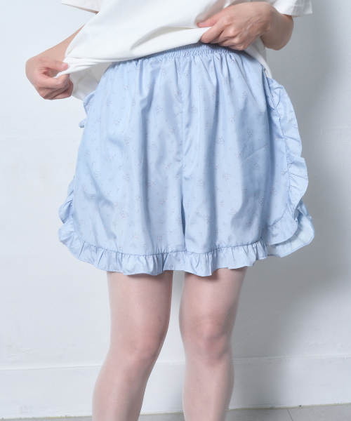 FLOWER FRILL SHORTS_PALE BLUE