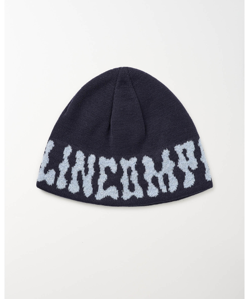 PomPom Logo Jacquard Beanie (Navy)