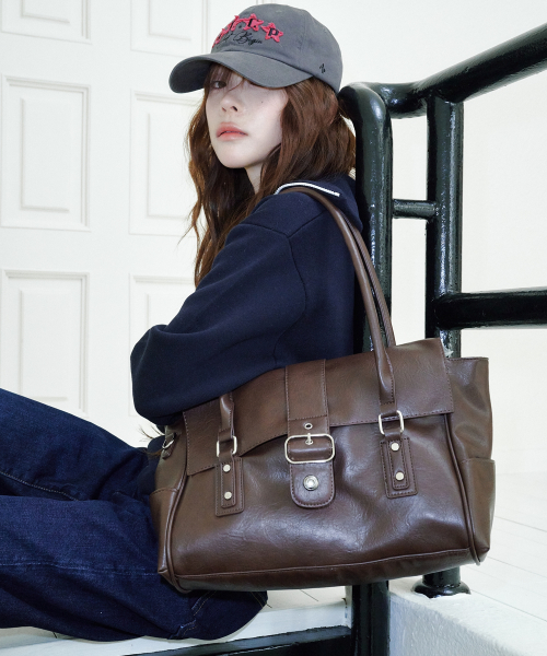 Cleo Loose Shoulder Bag (Brown)