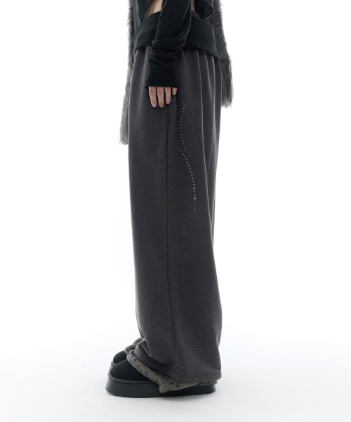 Hotfix Star Wide Sweatpants / Charcoal