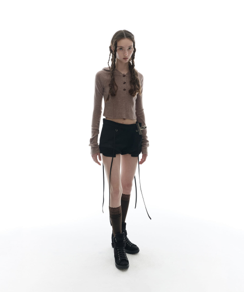 Micro Wool Shorts / Black