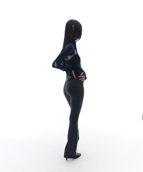 Detachable Bolero Half Zip-up / Navy