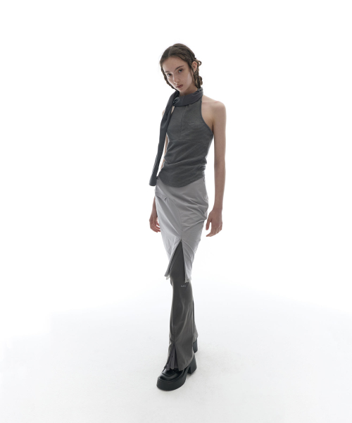 Detachable Bolero Half Zip-up / Grey