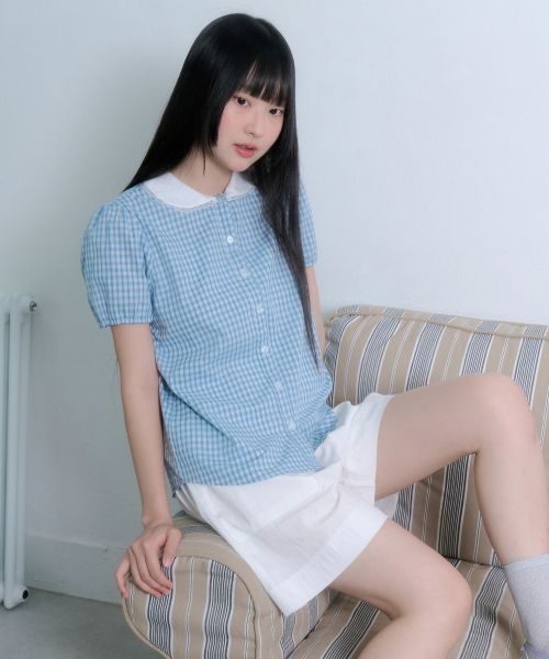 DEAR CHECK BLOUSE_BLUE