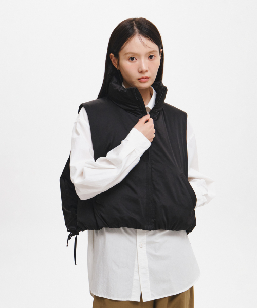 woman minimal wellon padded vest [black]