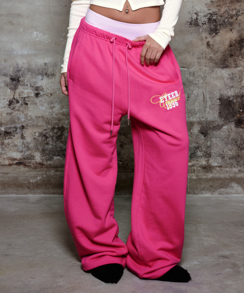 Boxer Layerd Sweatpants Set - Pink/Light Pink