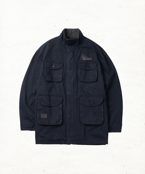 DD darning stitch field jacket (NAVY)